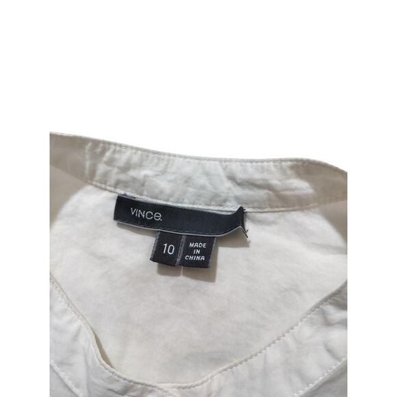 Vince womens white classic cotton blouse top long sleeve size 10 - Picture 13 of 15